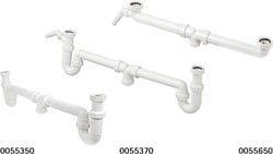 Dubbele Gootsteenafvoer Centrisch 1 1/2" x 40 MM Met Sifon en Wasmachineaansluiting