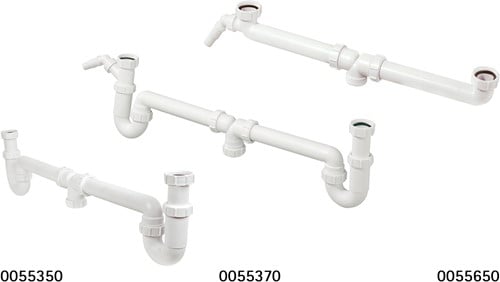 Dubbele Gootsteenafvoer Centrisch 1 1/2" x 40 MM Met Sifon en Wasmachineaansluiting