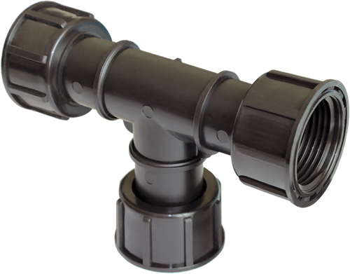 PP t-stuk binnendraad 1 met O-ring''