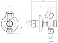 Hoekstopkraan Met Filter 15 x 10 MM-2