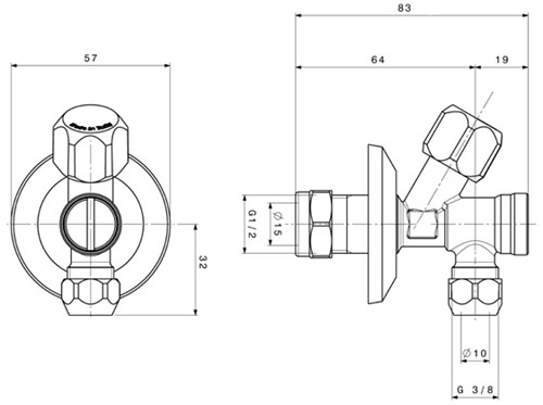 Hoekstopkraan Met Filter 15 x 10 MM-2