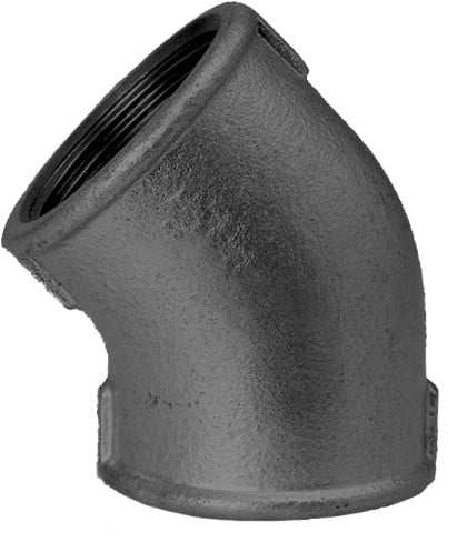 knie 45º type 120 zwart