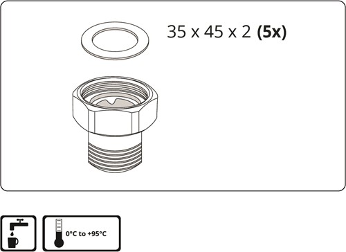Dichting voor wartelmoer 1 1/2 ''-2