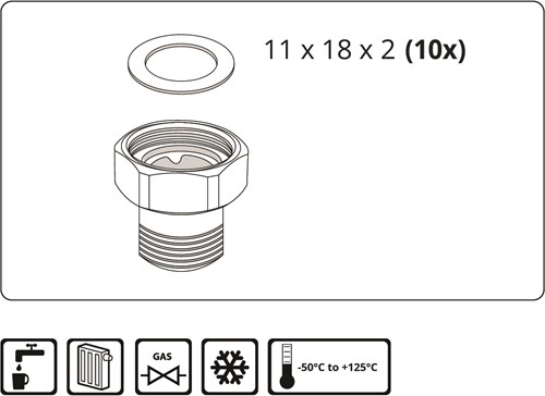 Hogedruk dichting voor wartelmoer 1/2 ''-2
