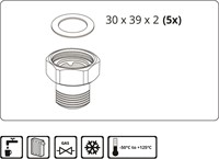 Hogedruk dichting voor wartelmoer 1 1/4 ''-2