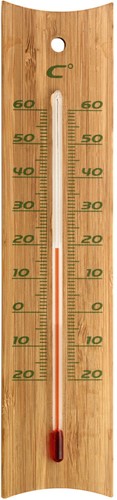 TFA Binnen/buitenthermometer analoog van bamboe