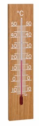 TFA Binnen/buitenthermometer analoog van eikenhout - geolied
