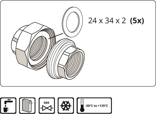 Hogedruk-schroefdichting 1/2 '' - groot-2