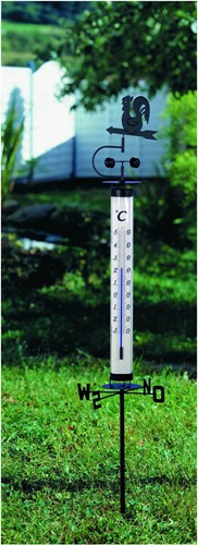 TFA Tuinthermometer analoog met weerhaan en pinwheel-2