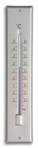 TFA Binnen/buitenthermometer analoog - aluminium