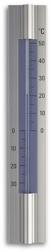 TFA Binnen/buitenthermometer analoog - aluminium