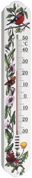 TFA Binnen / buitenthermometer analoog bloemmotief - kunststof