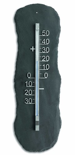 Analoge buitenthermometer van leisteen