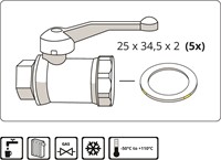 Gaskraan-dichting 3/4 '' HTB DIN 30653-2