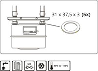Gasmeter-dichting 1 ''-2