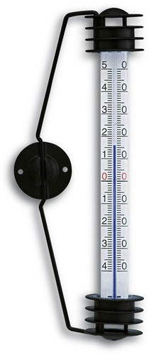 TFA Raamthermometer analoog - draaibaar - met metalen houder - Zwart
