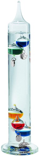 TFA Galileithermometer vloeistofthermometer - multi-color, zilver markeringen, 5 bollen - 34cm