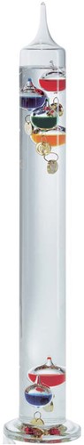 TFA Galileithermometer vloeistofthermometer - multi-color, gouden markeringen, 6 bollen - 44cm