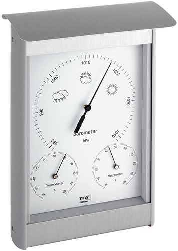 TFA Buitenweerstation analoog - aluminium - glazen kap