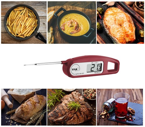 TFA InsteekThermometer Universele Keuken digitaal Thermo Jack'' - opvouwbaar -  HACCP + EN13485 - Braambes''-3