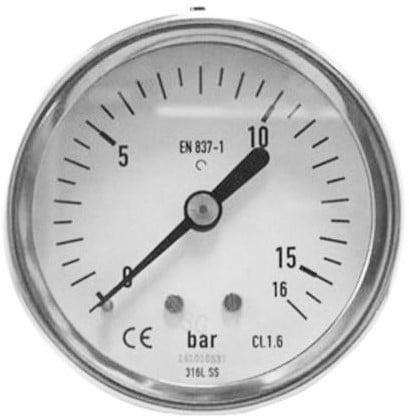 Manometer 7225 63 MM 0-6 Bar 1/4'' Achteraansluiting