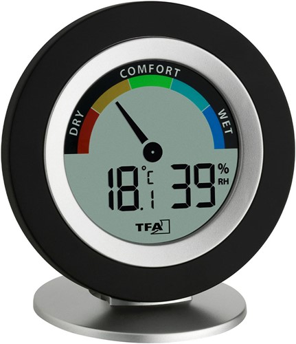 TFA Thermo / Hygrometer digitaal 'Cosy'' - Zwart