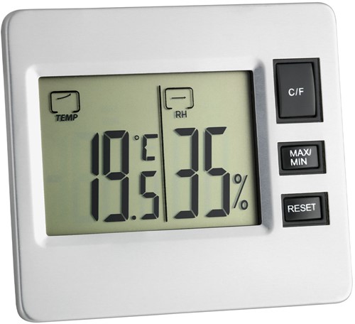 TFA Thermo / Hygrometer digitaal - aluminium oppervlak