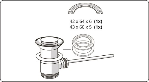 Dichtingen voor excentergarnituur 1 1/4 ''-2