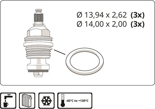 O-ringen voor kraanbovendelen 3/8 ''-2