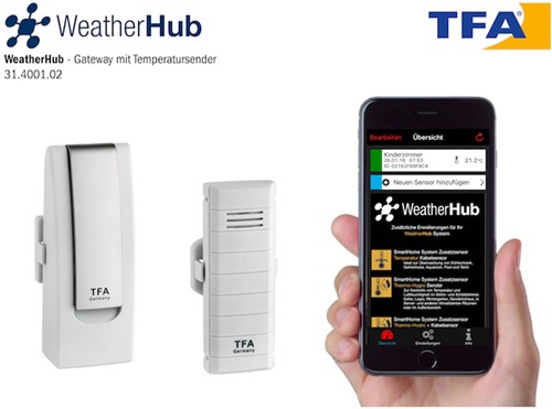 TFA WeatherHub'' Start-Set met temperatuurzender''