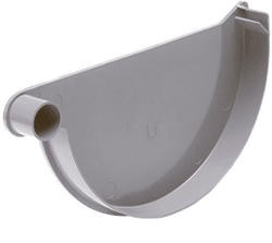 PVC Eindstuk Mastgoot Links 125 MM