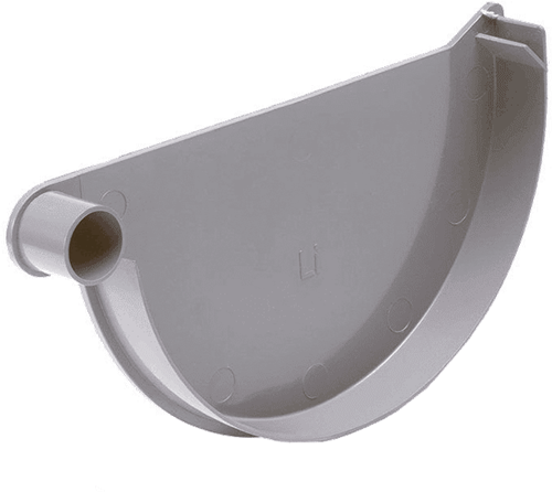 PVC Eindstuk Mastgoot Links 125 MM