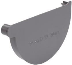 PVC Eindstuk Mastgoot Rechts 125 MM