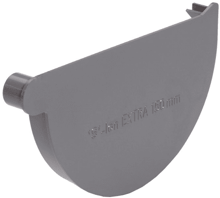 PVC Eindstuk Mastgoot Rechts 125 MM