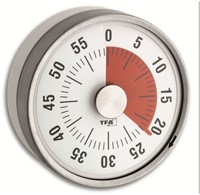 TFA Kookwekker Analoog Puck Met Magneet Zilver