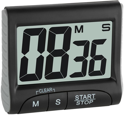 TFA Timer En Stopwatch Digitaal Met Magneet Zwart