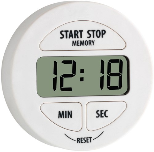 TFA Timer En Stopwatch Digitaal Met Magneet Wit