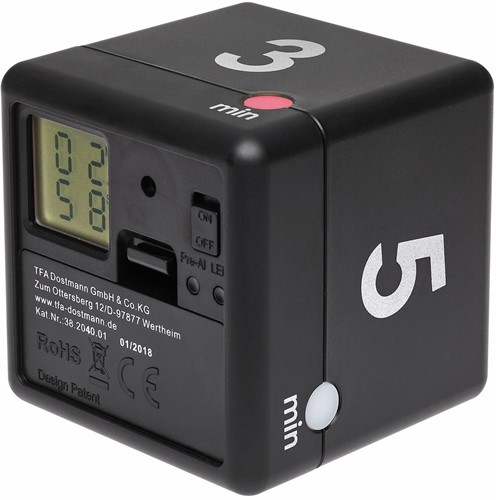 TFA Timer Kubus Digitaal Zwart-2