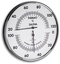 TFA Sauna Thermo-Hygrometer - messing - met metalen ring