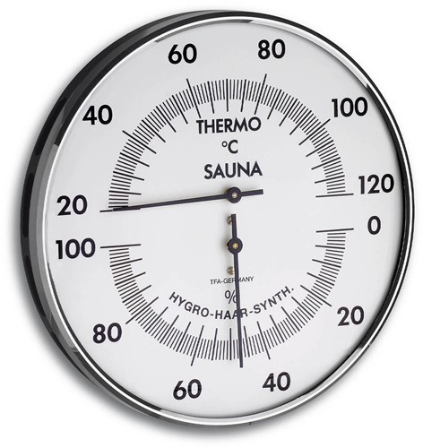 TFA Sauna Thermo-Hygrometer - messing - met metalen ring