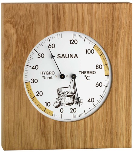 TFA Sauna Thermo-Hygrometer - met geolied eiken frame