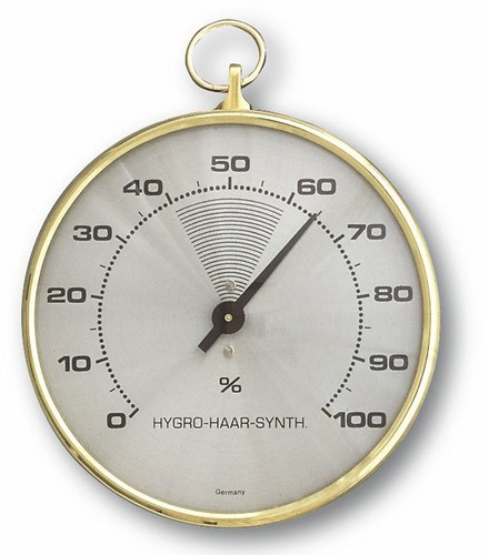 TFA Hygrometer analoog Ø102mm - met messing ring - gemarkeerde comfortzone