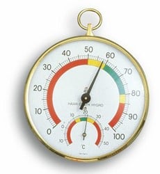 TFA Thermo Hygrometer Met Messing Ring Ø 102 MM