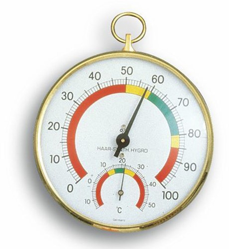 TFA Thermo Hygrometer Met Messing Ring Ø 102 MM