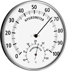 TFA Thermometer / Hygrometer analoog Ø132mm -  met metalen ring