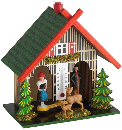 TFA Weerhuisje  -  thermometer / hygrometer met zonvrouw en regenman