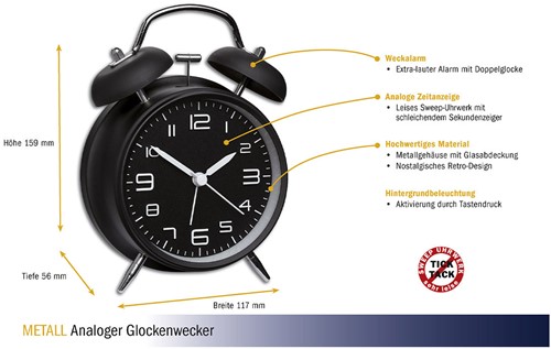 TFA Wekker Klokwekker Analoog-2