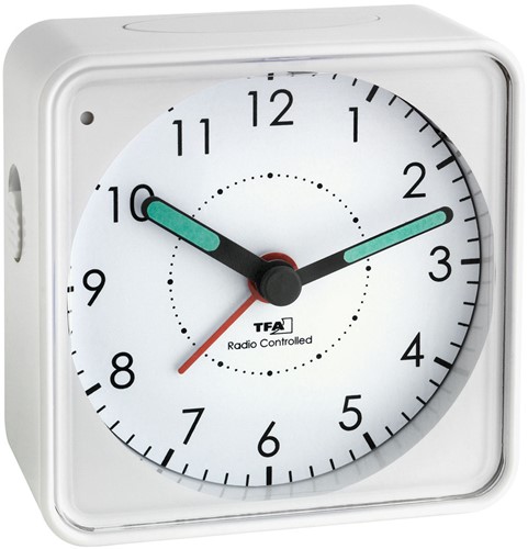 TFA Wekker Analoog Picco Wit