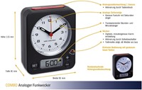 TFA Wekker Analoog Met Alarm Combo Rood-2