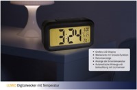TFA Wekker Digitaal Met Temperatuur Lumio Zwart-2
